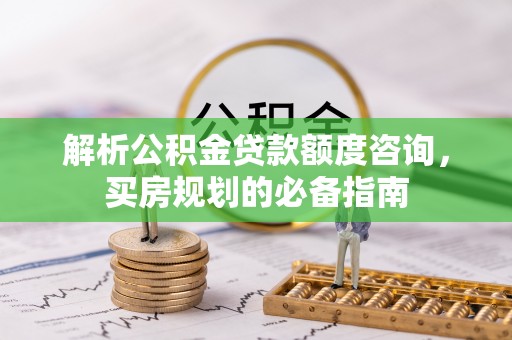 丰满解析公积金贷款额度咨询，买房规划的必备指南